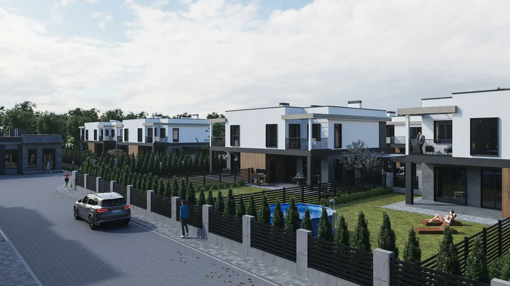 Візуалізація забудовника: приватні подвір’я й тераси дуплексів Stone Village